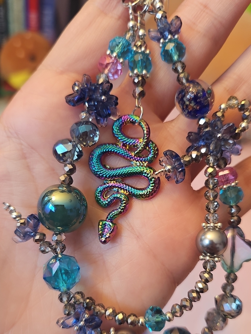 Iridescent Snake Purse/phone Charm